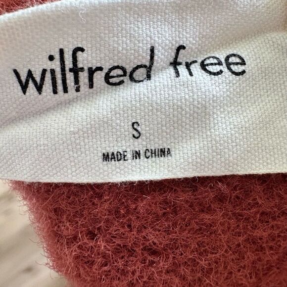 Wilfred Free Sweater Size S Rust Boat Neck Long Sleeve Fuzzy Texture Cozy Chic - Picture 5 of 5